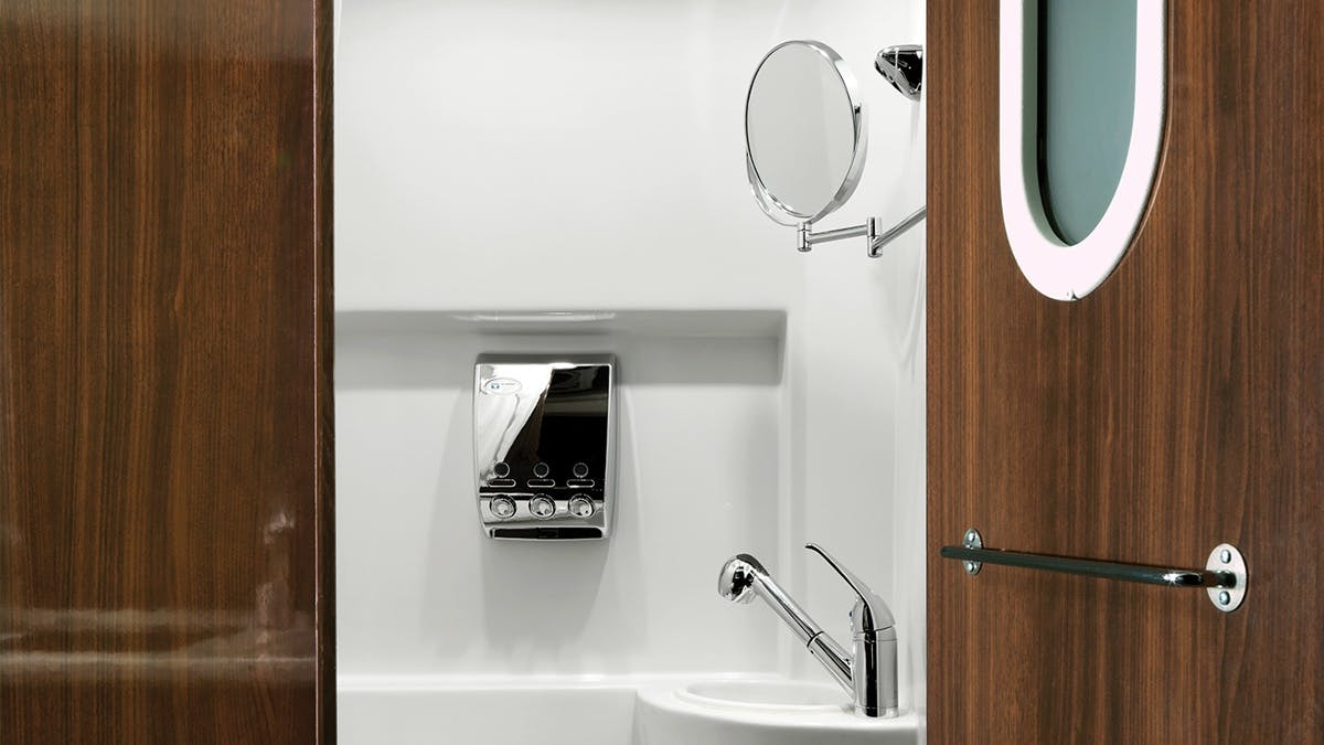 Airstream Interstate Nineteen Mercedes Benz lavatory bathroom wet bath